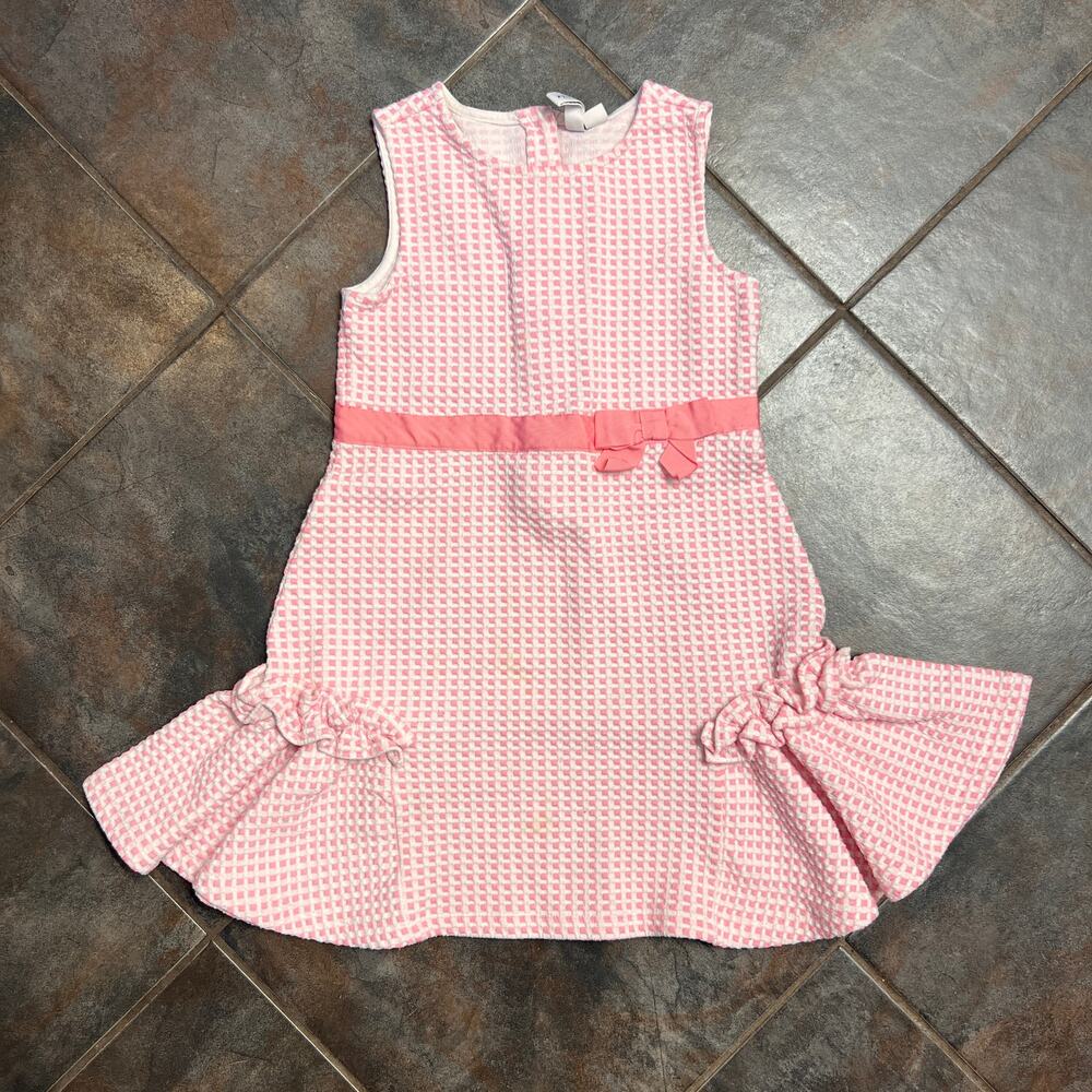 Janie and Jack girls pink dress size 4/5 EUC